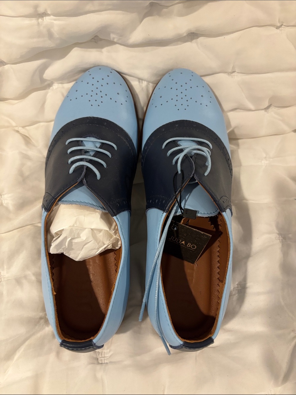 Blue Two-Tone Women’s Saddle Oxfords